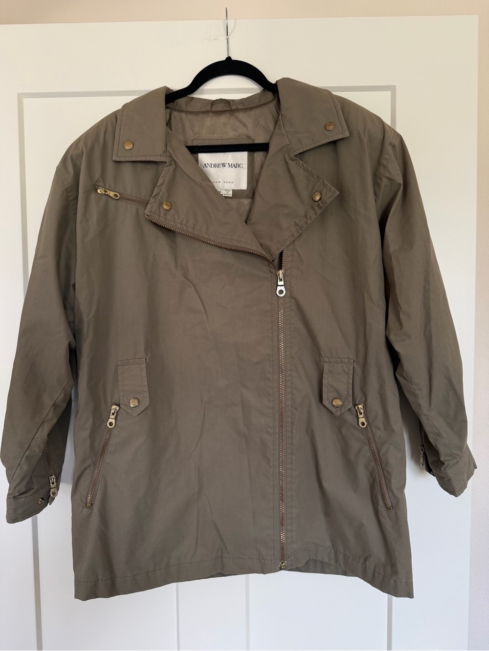 Andrew Marc Olive Green Utility Lightweight Jacket